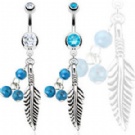 wholesale crazy feather dangle navel piercing ring