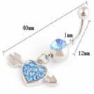 wholesale arrow through heart dangle navel rings