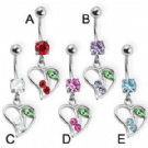 wholesa heart with cherry dangle navel rings