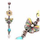 wholesa popular butterfly dangle navel rings