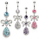 wholesale popular bow tie dangle navel rings