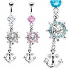 wholesale unique design anchor dangle navel rings