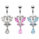 wholesale unique butterfly dangle navel rings