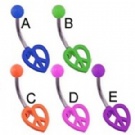 wholesale acrylic peace heart belly rings