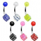 wholesale acrylic dice belly rings