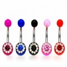 wholesale crystal acrylic belly rings