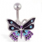 wholesale hot enamel butterfly surgical belly bars
