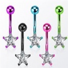 wholesale hot star surgical belly bars