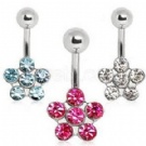 wholesale popular flower navel bars