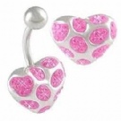 wholesale popular design heart navel bars