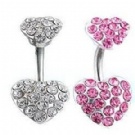 wholesale 2013 double heart navel bars
