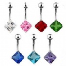 wholesale 2013 fashion square zircon navel bars