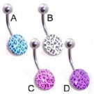 wholesale fashion leopard print logo navel bars