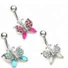 wholesale new style butterfly navel bars