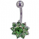wholesale crystal flower navel bar