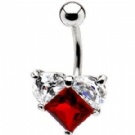 wholesale big stone heart navel bars