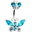 wholesale butterfly double navel rings