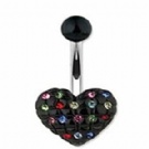 wholesale crystal heart navel belly rings