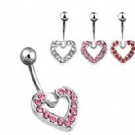wholesale popular heart double navel rings