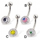 wholesale popular logo double navel rings