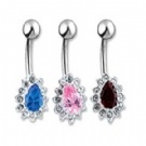 wholesale popular flower double navel rings