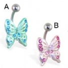 wholesale popular butterfly double navel rings
