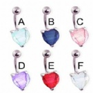 wholesale heart navel button rings