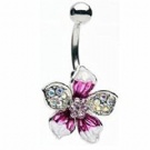 wholesale flower navel button rings
