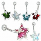 wholesale hottest star steel navel rings