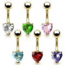 wholesale gold plated heart navel rings