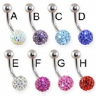 wholesale crystal double navel rings