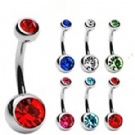 wholesale crystal double belly navel rings