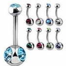 wholesale crystal surgical steel navel rings