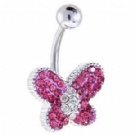 wholesale butterfly double navel rings diamond