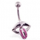wholesale crystal lip navel body ring