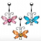 wholesale beautiful butterfly navel body rings