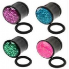 wholesale glitter single flare ear flesh