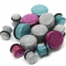 wholesale glitter single flare ear plugs