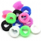wholesale heart shape silicone ear tunnels