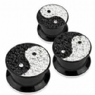 wholesale yingyang crystal ear plugs