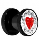 wholesale heart crystal ear plugs