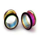 wholesale rainbow double flare steel ear flesh