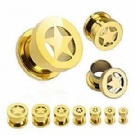 Wholesale gold star ear plug flesh tunnels