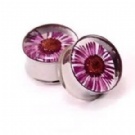 Wholesale yellow flower ear plug tunnel earrings