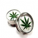 Wholesale sexy leaf ear plug tunnel earrings