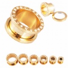 Wholesale cystal gold screw ear plugs