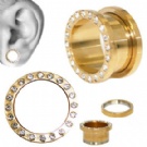 Wholesale square cystal double-deck ear plugs