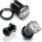 Wholesale crystal surgical steel ear plugs