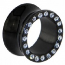 Wholesale crystal black steel ear plugs