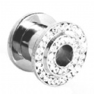 Wholesale fashion double crystal gauge ear plugs
